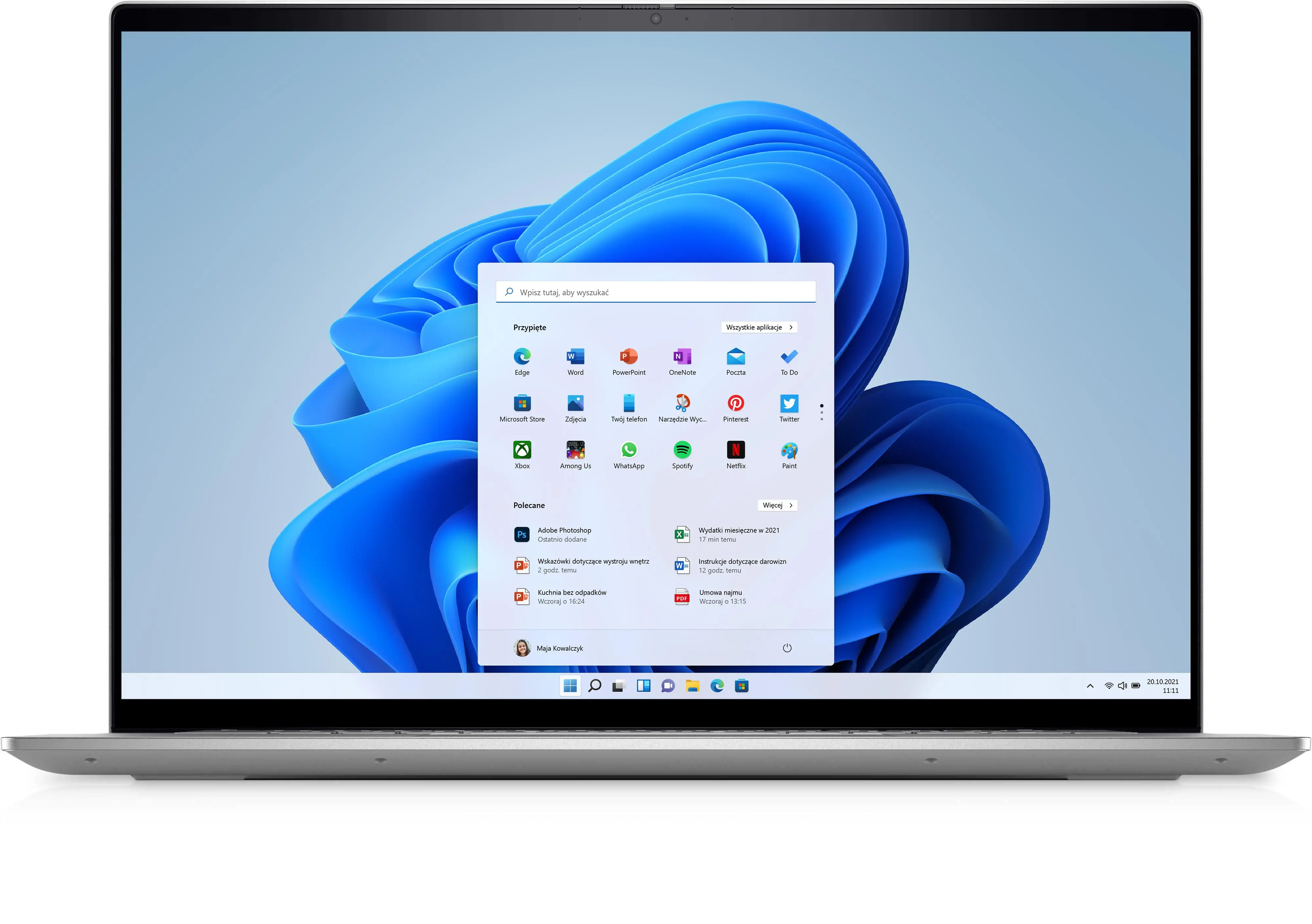 Laptop biznesowy Dell Inspiron 16 5620-5613 16'' i7-1255U 16GB RAM 1TB Dysk SSD Win11 Srebrny