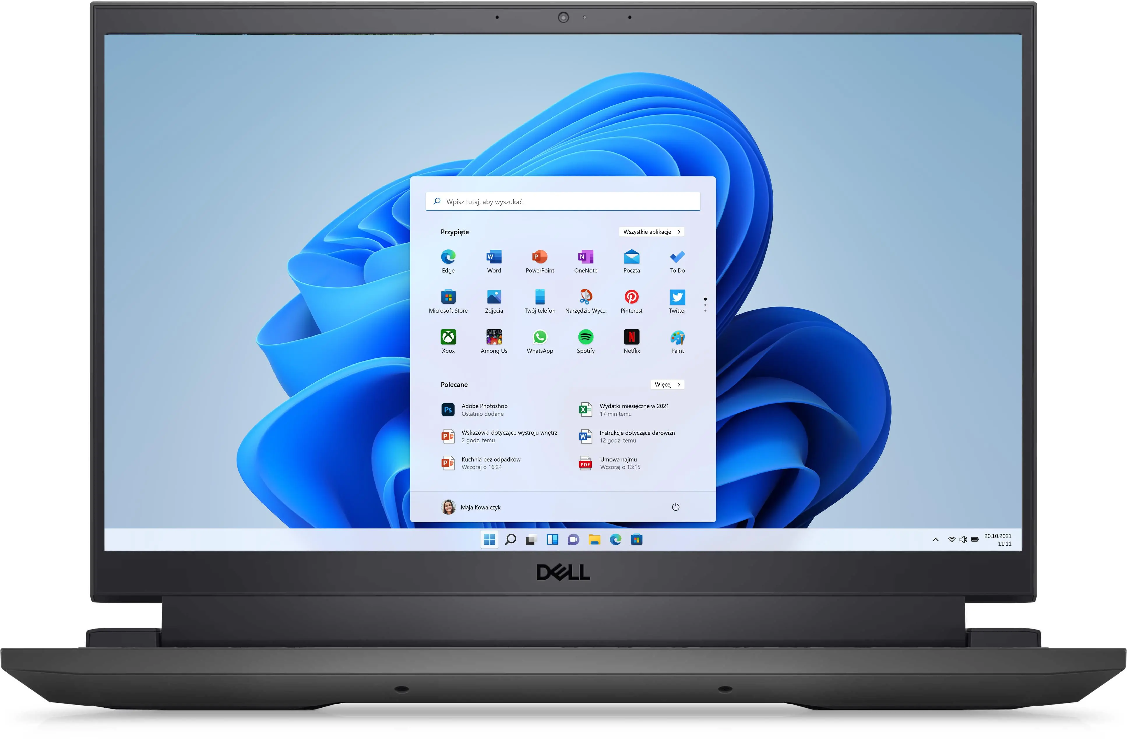 Laptop gamingowy Dell G15 5520-9423 15,6" 120Hz i7-12700H 16GB RAM 512GB Dysk SSD RTX3050Ti Win11 Czarny