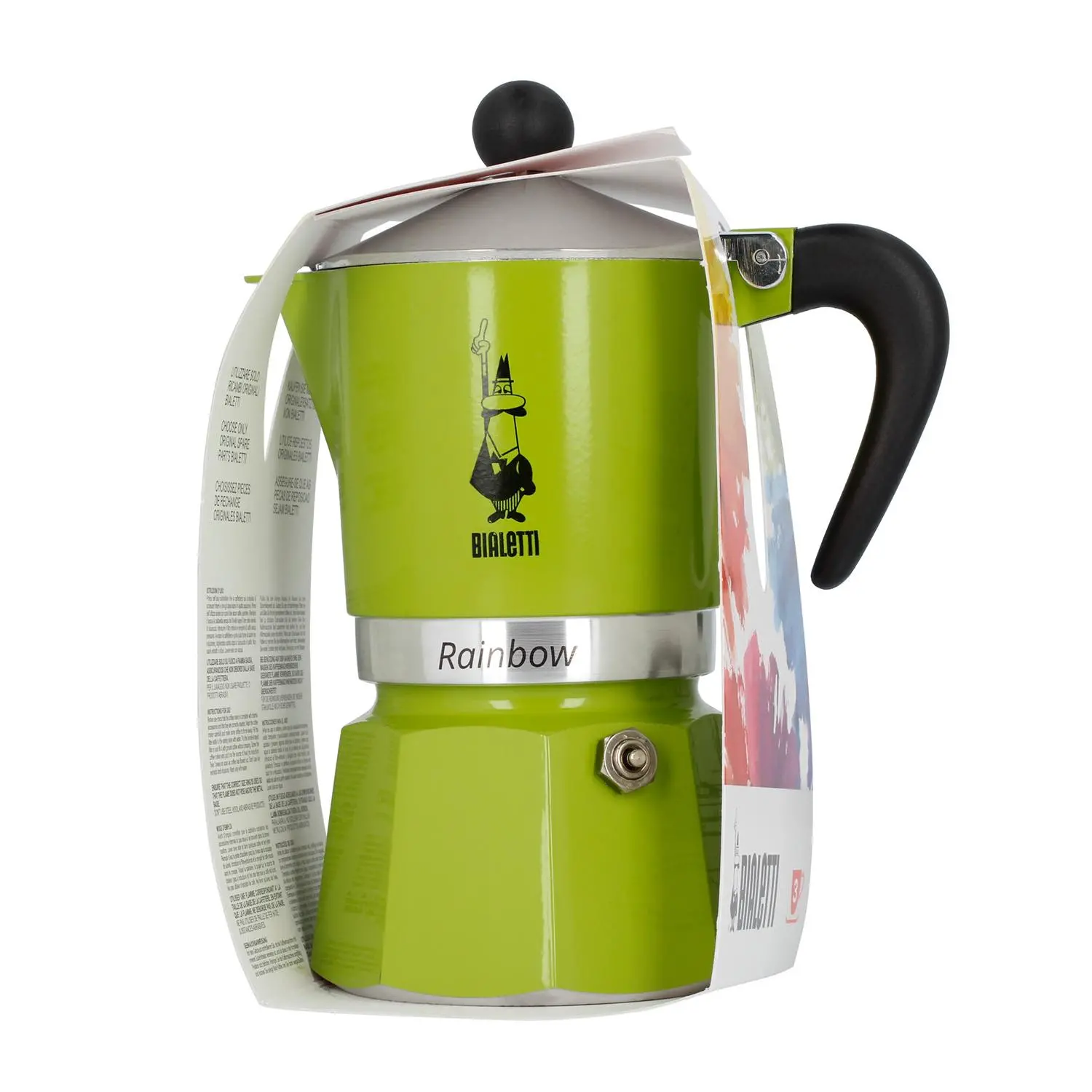 Фото Кавоварка гейзерна Bialetti Rainbow Green 3 чашки (0004972)