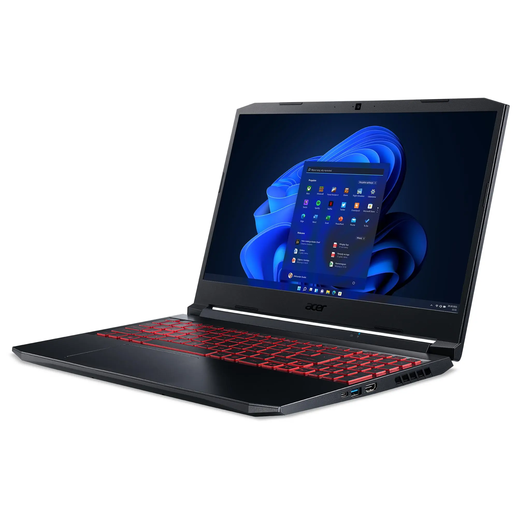 Laptop gamingowy Acer Nitro 5 AN515-57-58BA 15,6" 144Hz i5-11400H 16GB RAM 512GB Dysk SSD RTX3050 Win11 Czarny