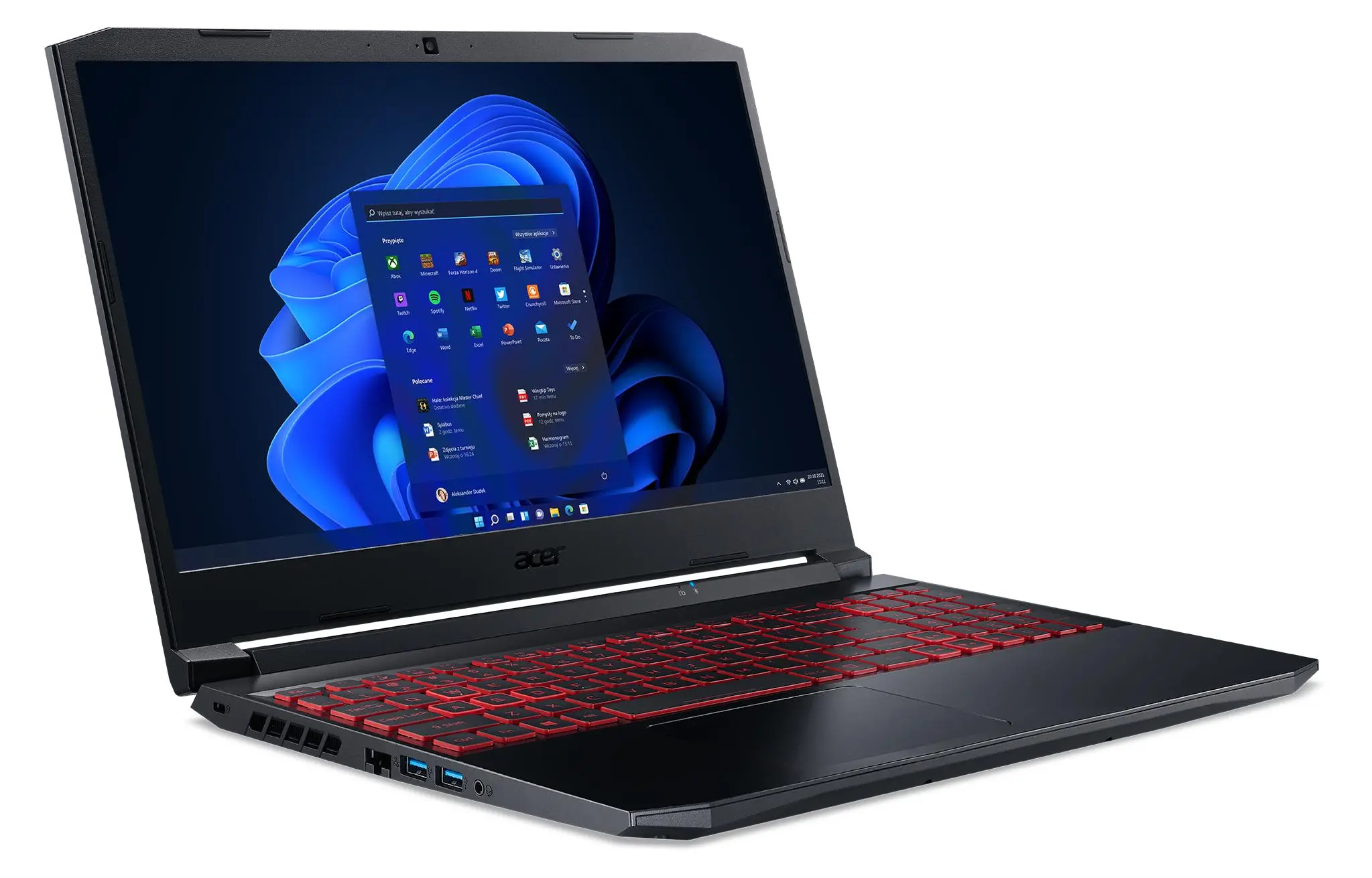 Laptop gamingowy Acer Nitro 5 AN515-57-58BA 15,6" 144Hz i5-11400H 16GB RAM 512GB Dysk SSD RTX3050 Win11 Czarny