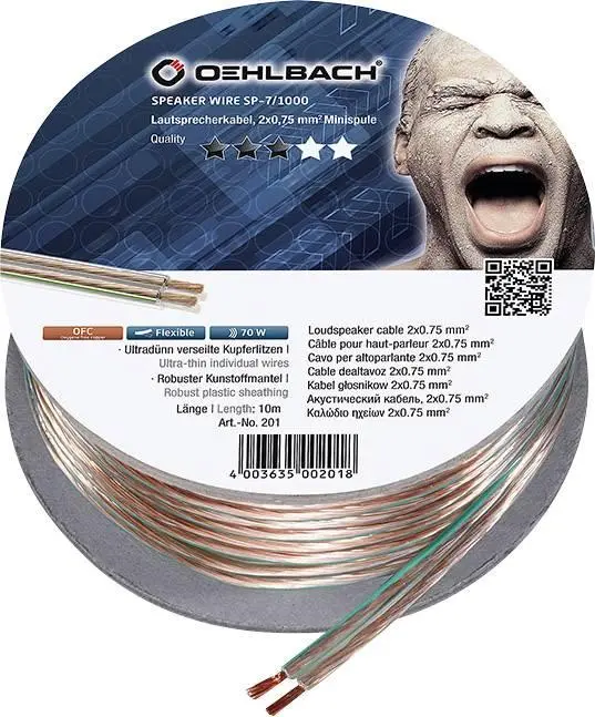 Kabel głośnikowy Oehlbach Speaker Wire SP-7 (201) 2x0,75mm 10m Transparent