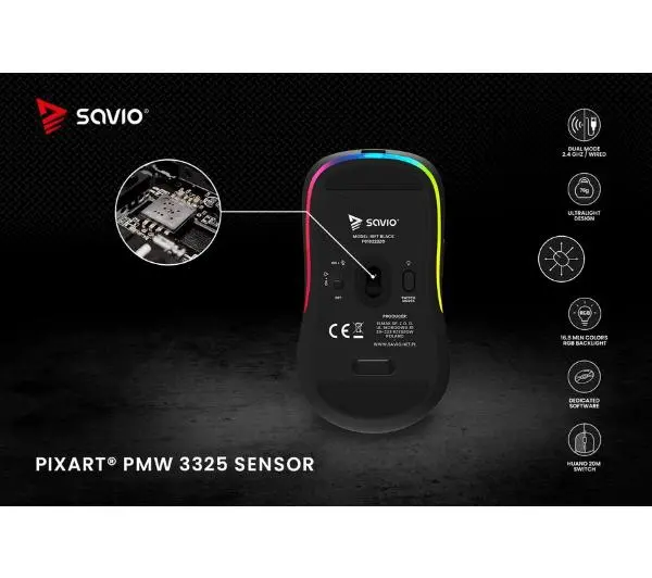 Savio Rift Black Czarny