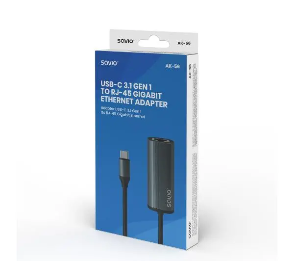 Savio AK-56  USB-C do RJ-45