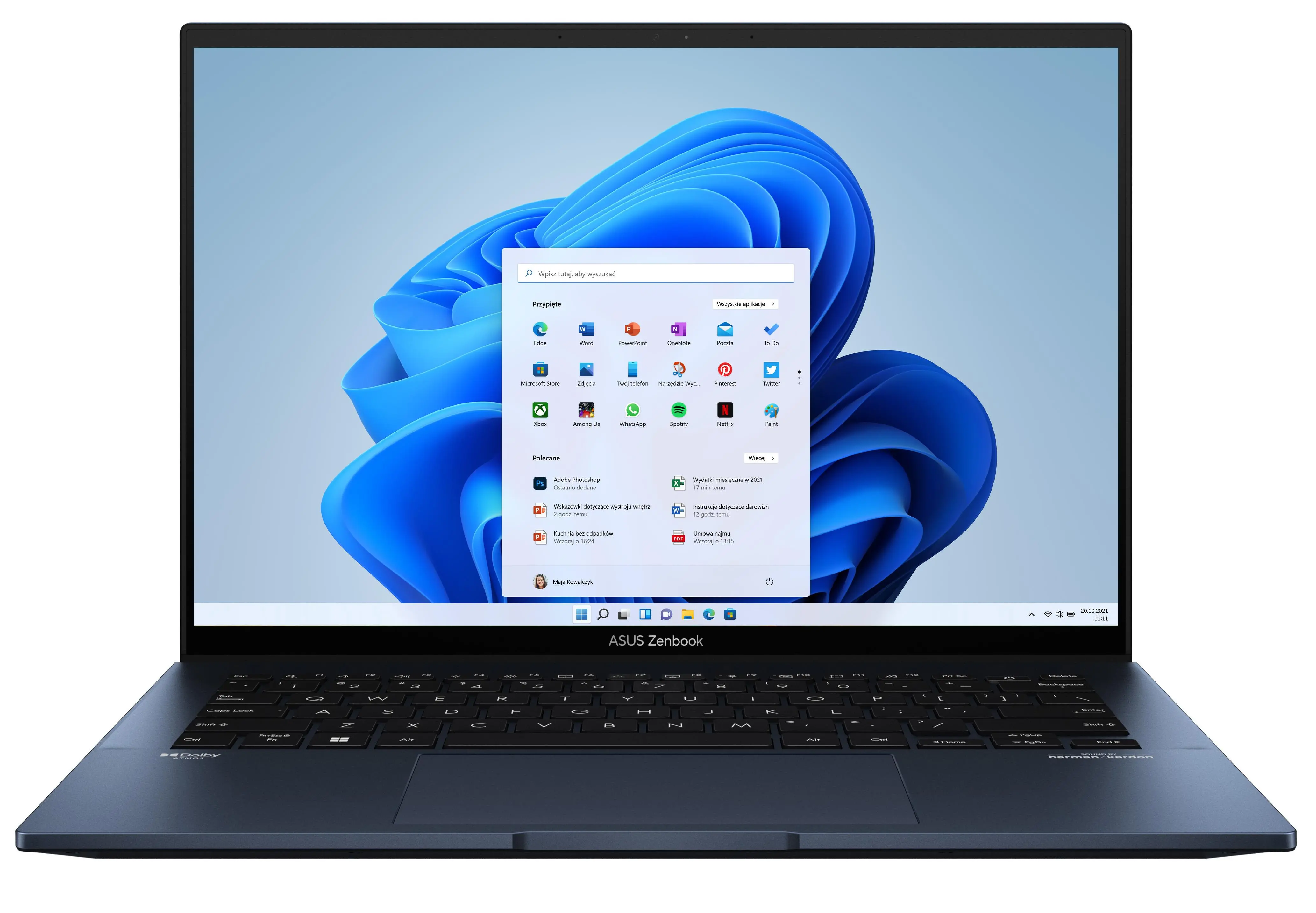 Laptop ASUS ZenBook 14 UX3402ZA-KM319W OLED 14'' i5-1240P 16GB RAM 512GB Dysk SSD Win11 Niebieski