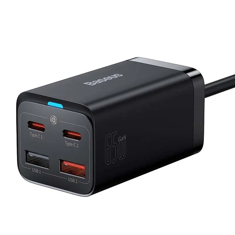 Ładowarka sieciowa Baseus GaN3 Pro 2x USB-C 2x USB 65W Czarny