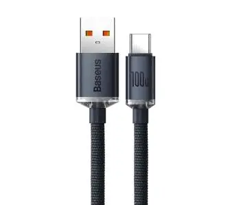 Kabel Baseus CAJY000501 USB do USB-C Crystal Shine 100W dla Huawei i Honor 2m Czarny