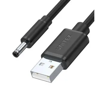 Kabel zasilający Unitek Y-C495BK kabel zasilający USB – wtyk DC 3.5/1.35 mm Czarny