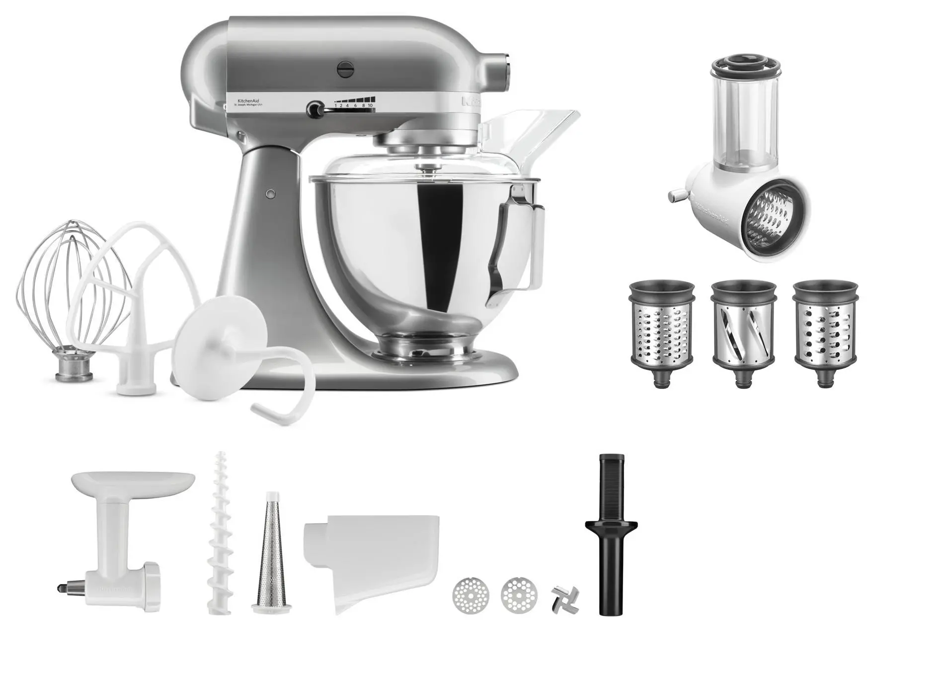 Robot planetarny KitchenAid 5KSM95PSEMC 275W Maszynka do mielenia Szatkownica Przystawka do przecierów