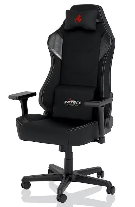 Fotel Nitro Concepts X1000 Stealth Black Gamingowy  do 135kg Tkanina Czarny