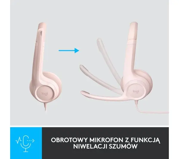 Logitech H390 Nauszne Różowy