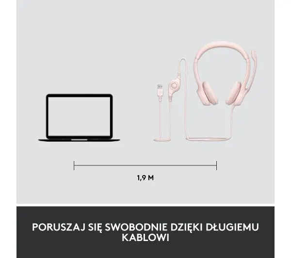 Logitech H390 Nauszne Różowy