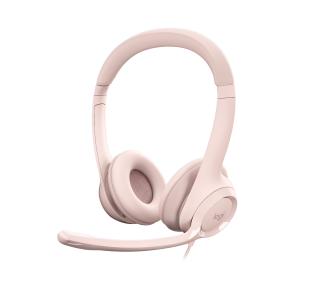 Słuchawki przewodowe z mikrofonem Logitech H390 Nauszne Różowy
