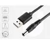 Kabel zasilający Unitek Y-C4046BK USB - wtyk DC 5.5/2.5mm 9V Czarny