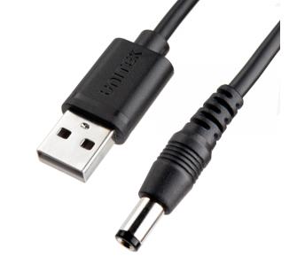 Kabel zasilający Unitek Y-C4046BK USB - wtyk DC 5.5/2.5mm 9V Czarny