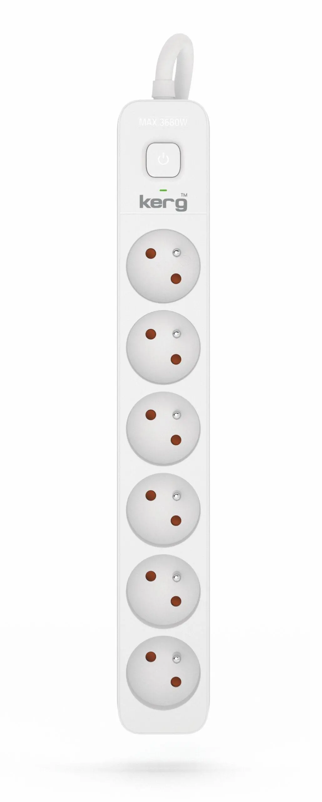 Przedłużacz Kerg M02410 6 gniazd 3m Biały