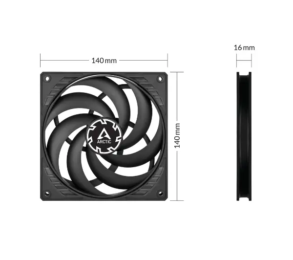 Arctic P14 Slim PWM PST 140mm Czarny
