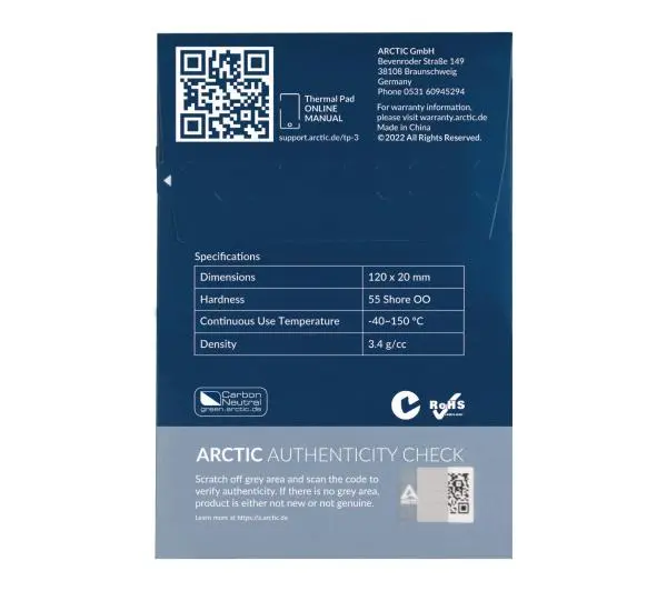 Arctic TP-3 120 x 20 x 0,5 mm 4szt.