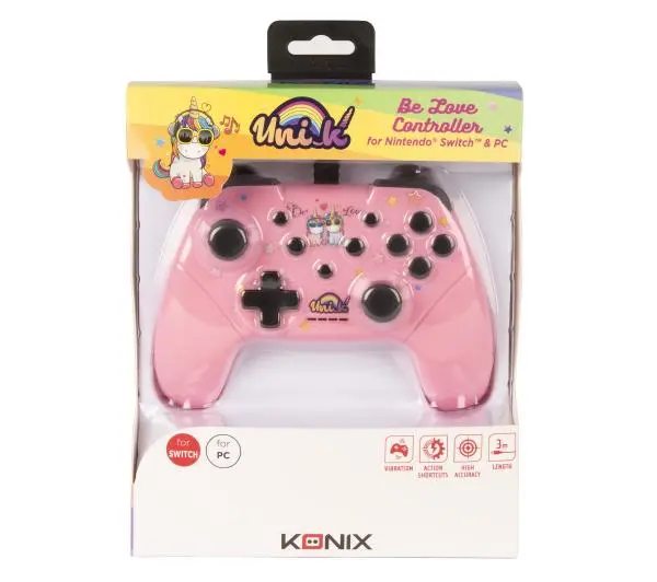 Konix Unik Be Love Controller do Nintendo Switch, PC Przewodowy