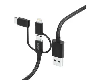 Hama 3w1 USB-C LIGHT 1,5m Czarny