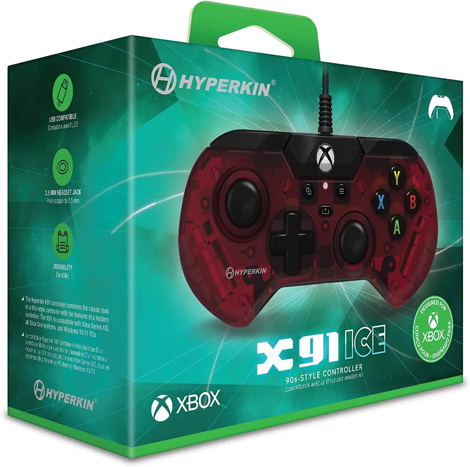 Hyperkin X91 Wired Controller Ruby Red do Xbox, PC Przewodowy - Dobra ...
