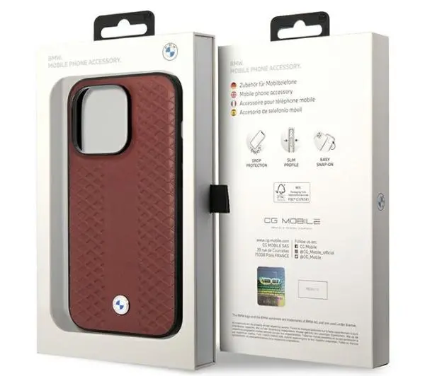 BMW Leather Diamond Pattern BMHCP14L22RFGR do iPhone 14 Pro