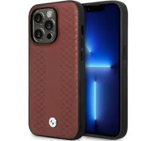 BMW Leather Diamond Pattern BMHCP14L22RFGR do iPhone 14 Pro