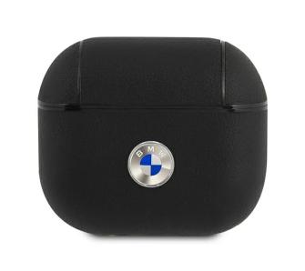Etui na słuchawki BMW Geniune Leather Silver Logo BMA3SSLBK do AirPods 3 Czarny