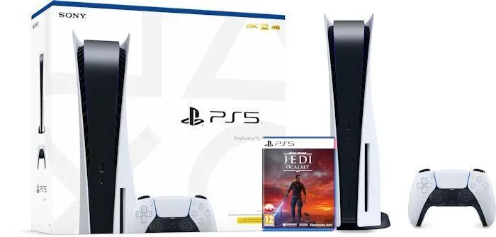 Konsola Sony PlayStation 5 (PS5) z napędem + Star Wars Jedi Ocalały