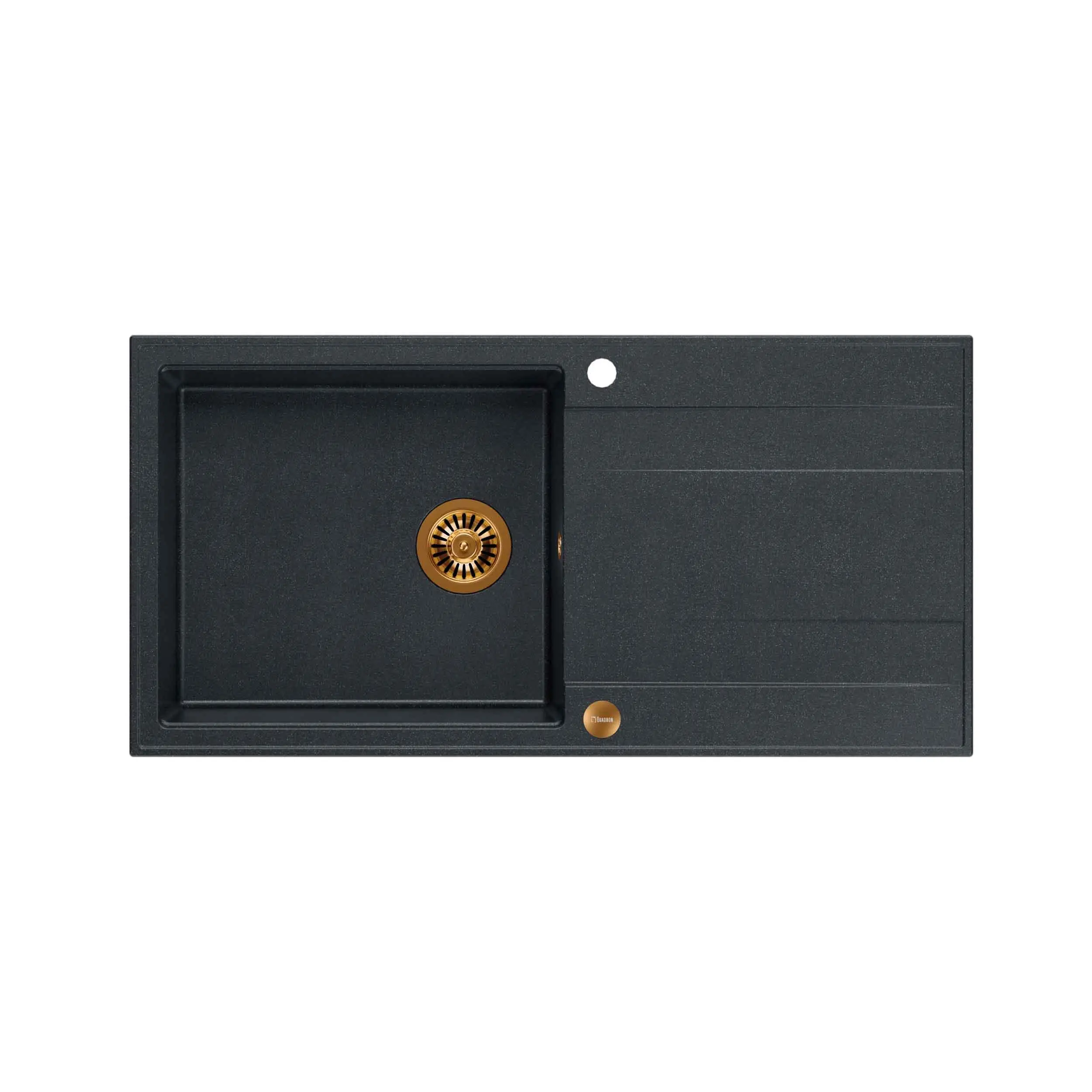 Zlewozmywak Quadron HCQE10050U8_PVDC1 P2O Evan 146 XL Granitowy Czarny metalik/Miedziany