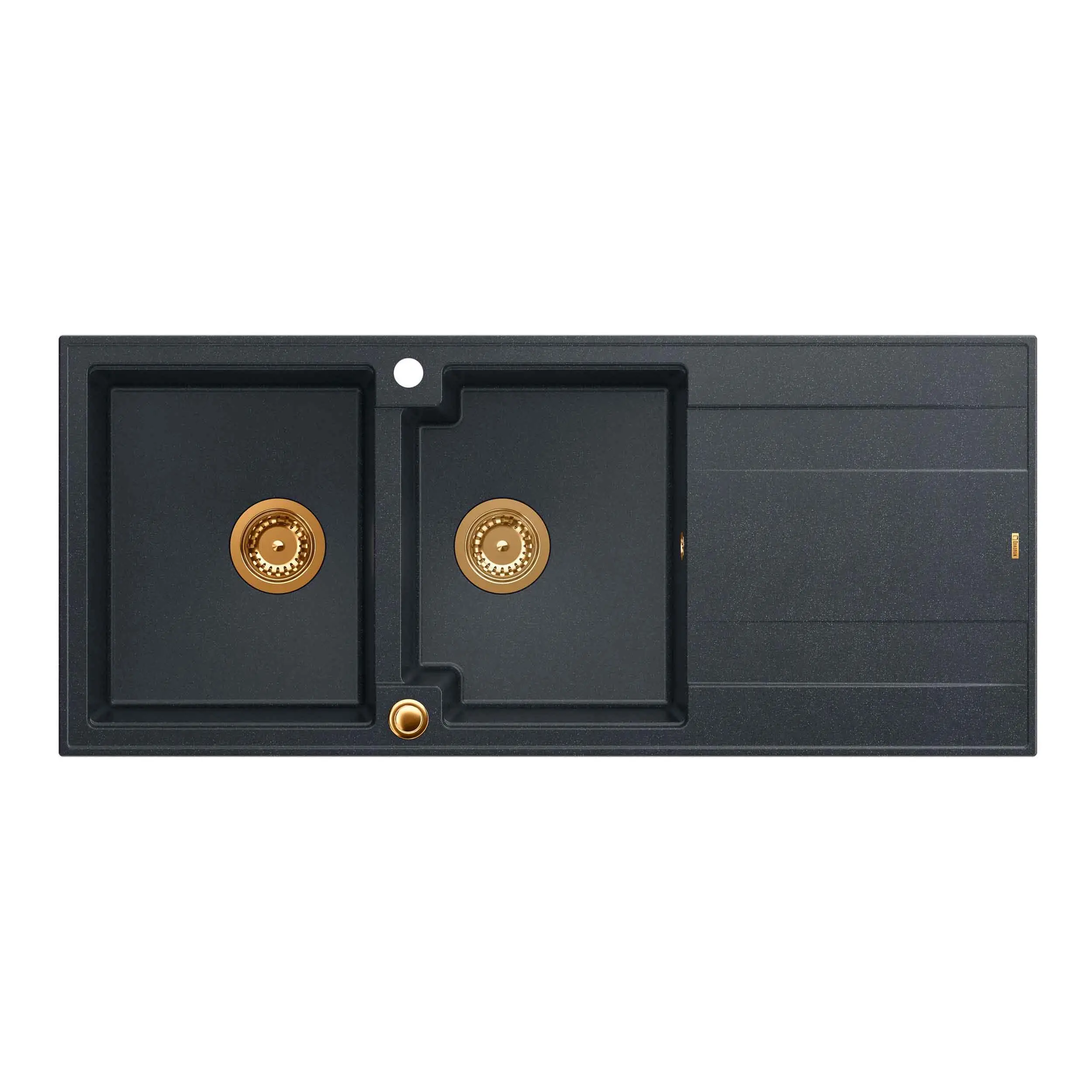 Zlewozmywak Quadron HQE11650U8_PVDC1 P2O Evan 121 Granitowy Czarny metalik/Miedziany