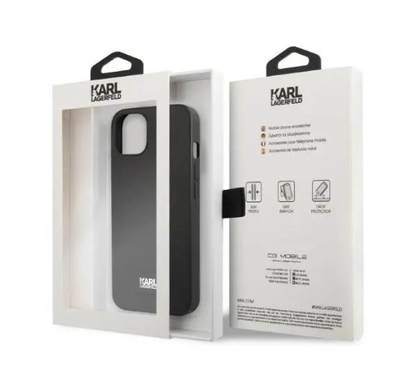 Karl Lagerfeld Saffiano Plaque KLHCP13SSFMP2K do iPhone 13 mini