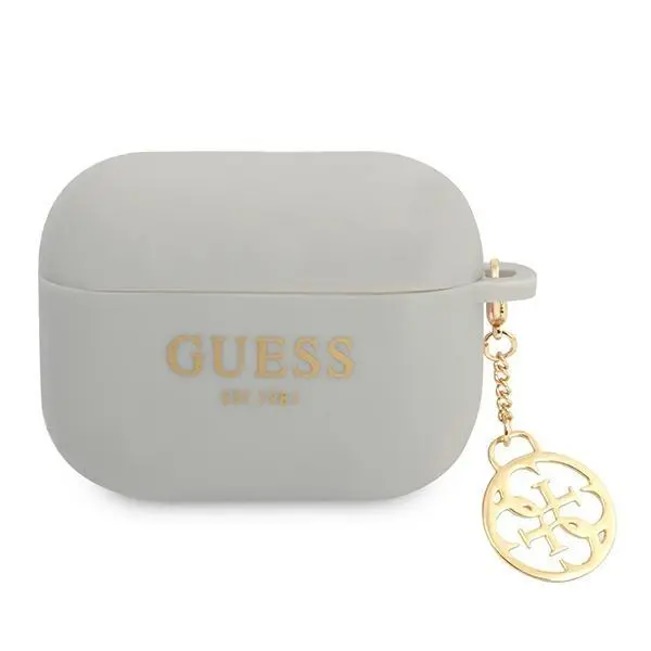 Etui na słuchawki Guess Silicone Charm 4G Collection do AirPods Pro Szary