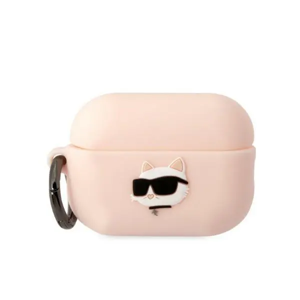 Etui na słuchawki Karl Lagerfeld Silicone Choupette Head 3D do AirPods Pro 2 Różowy
