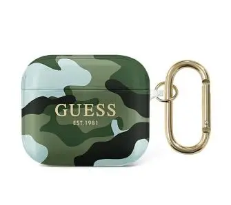 Etui na słuchawki Guess Camo Collection do AirPods 3 Zielony moro