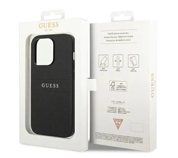 Guess Saffiano Strap GUHCP14LPSASBBK do iPhone 14 Pro