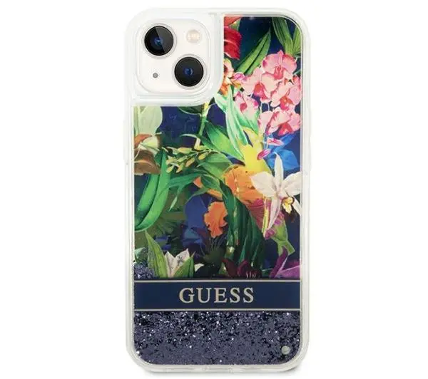 Guess Flower Liquid Glitter GUHCP14MLFLSB do iPhone 14 Plus
