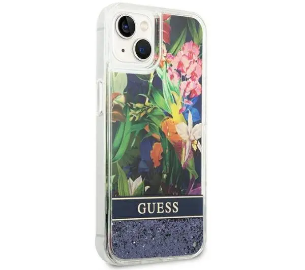 Guess Flower Liquid Glitter GUHCP14MLFLSB do iPhone 14 Plus