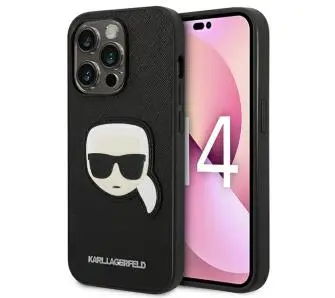 Etui Karl Lagerfeld Saffiano Karl`s Head Patch KLHCP14LSAPKHK do iPhone 14 Pro