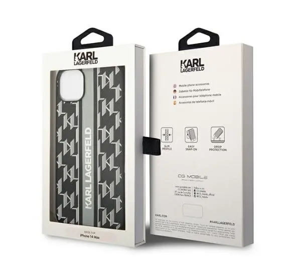 Karl Lagerfeld Monogram Stripe KLHCP14MPGKLSKG do iPhone 14 Plus