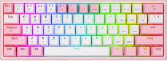 Klawiatura mechaniczna Redragon Fizz Pro K616 RGB Hotswap Box Red Biało-różowy