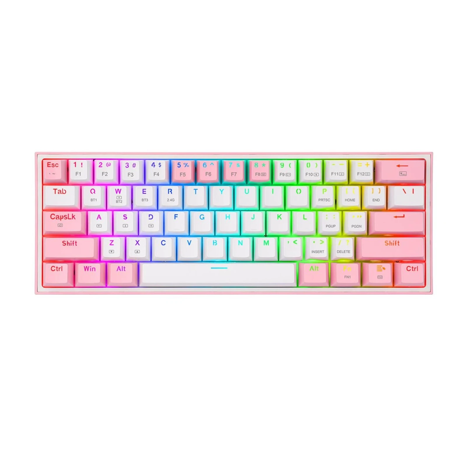 Klawiatura mechaniczna Redragon Fizz Pro K616 RGB Hotswap Box Red Biało-różowy
