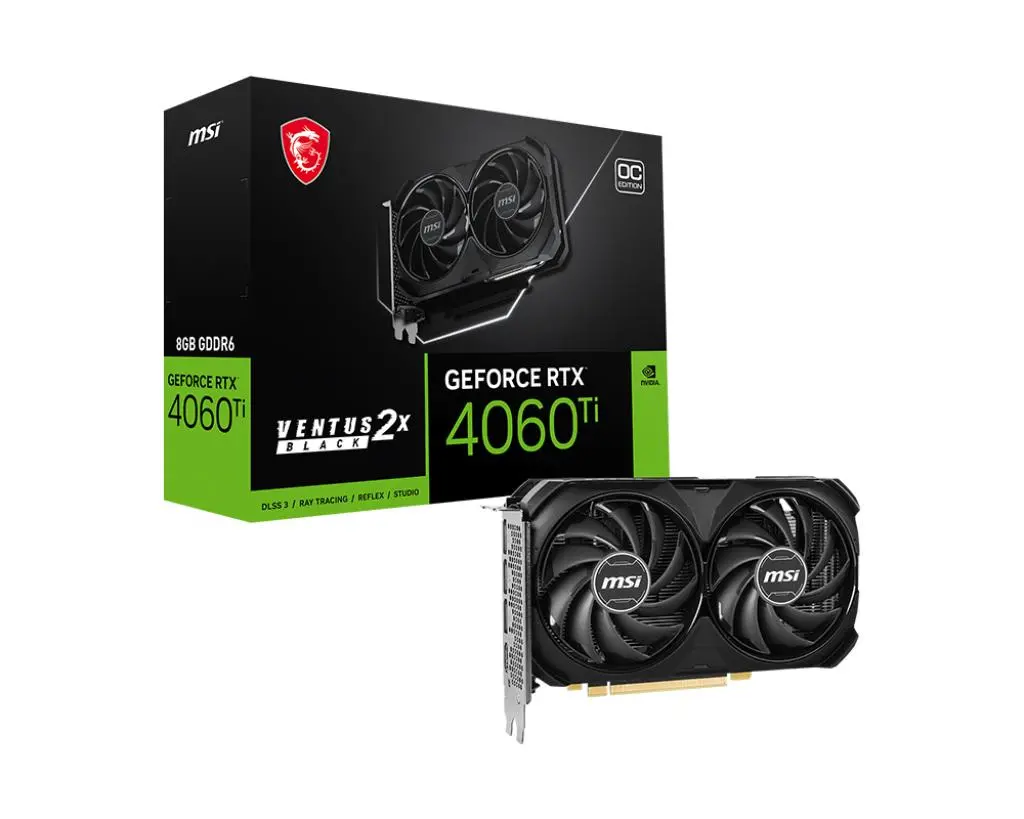 Karta graficzna MSI GeForce RTX 4060 Ti VENTUS 2X BLACK OC 8GB GDDR6 128bit DLSS 3