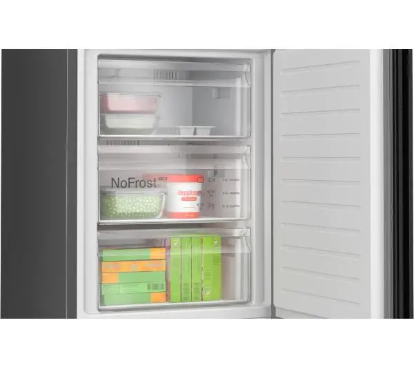 Bosch Serie 4 KGN392XCF Pełny No Frost 203cm Szuflada z kontrolą wilgotności Czarna stal szczotkowana - TRZECI -55%, ALBO 5-TY ZA 1ZŁ - Kup na Raty - RRSO 0%