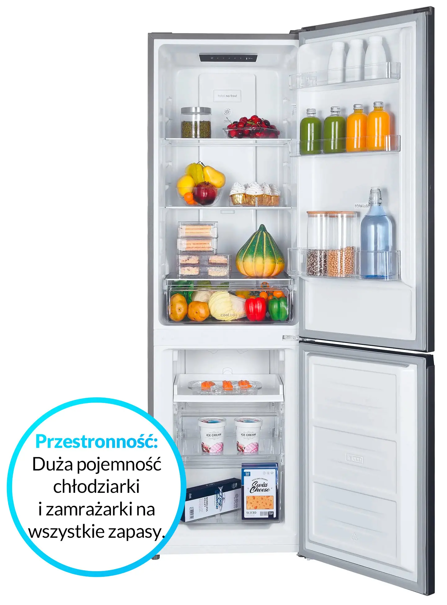 Lodówka Candy CCH1T518FX Pełny No Frost 180cm Inox - Opinie, Cena