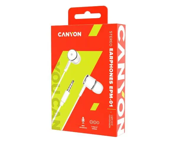 Canyon EPM-01 Dokanałowe Mikrofon Biały