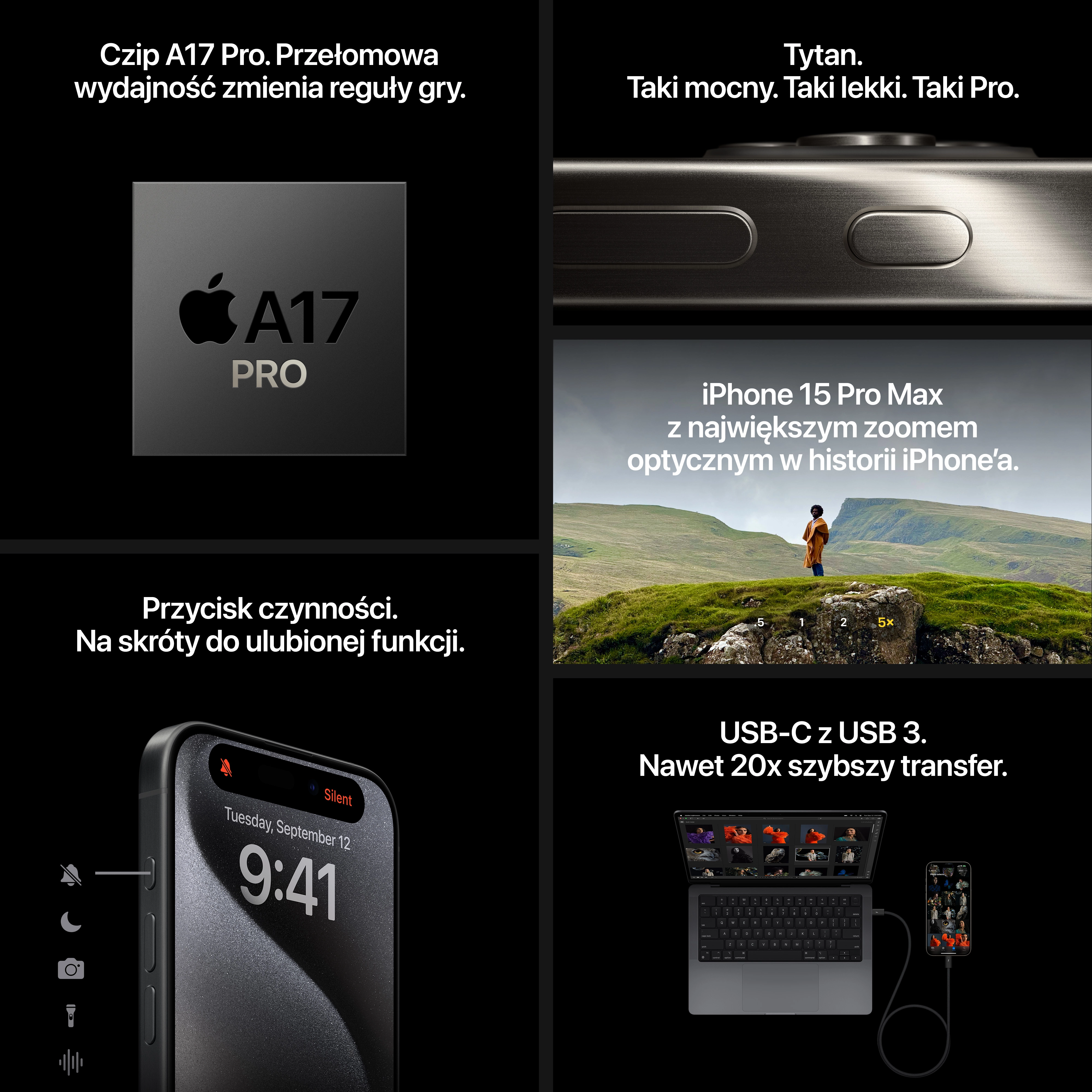 携帯電話本体 Apple iPhone 15 pro max 258 G Apple iPhone 15 Pro Max 256GB Tytan Naturalny - Cena, opinie