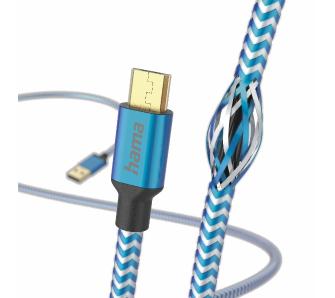 Kabel Hama Reflective microUSB 1,5m Niebieski