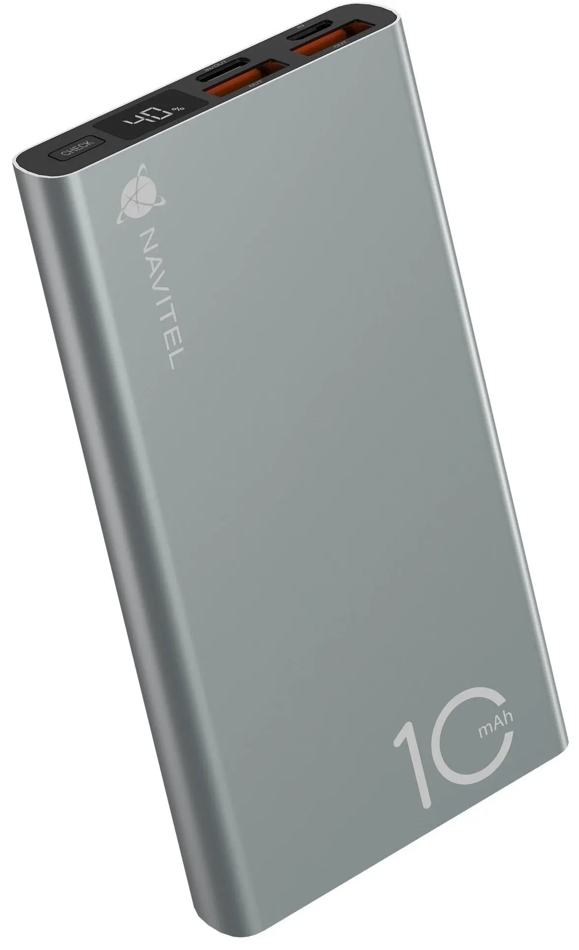 фото Зовнішній акумулятор (павербанк) Navitel PWR10 AL 10000mAh 22,5W Silver
