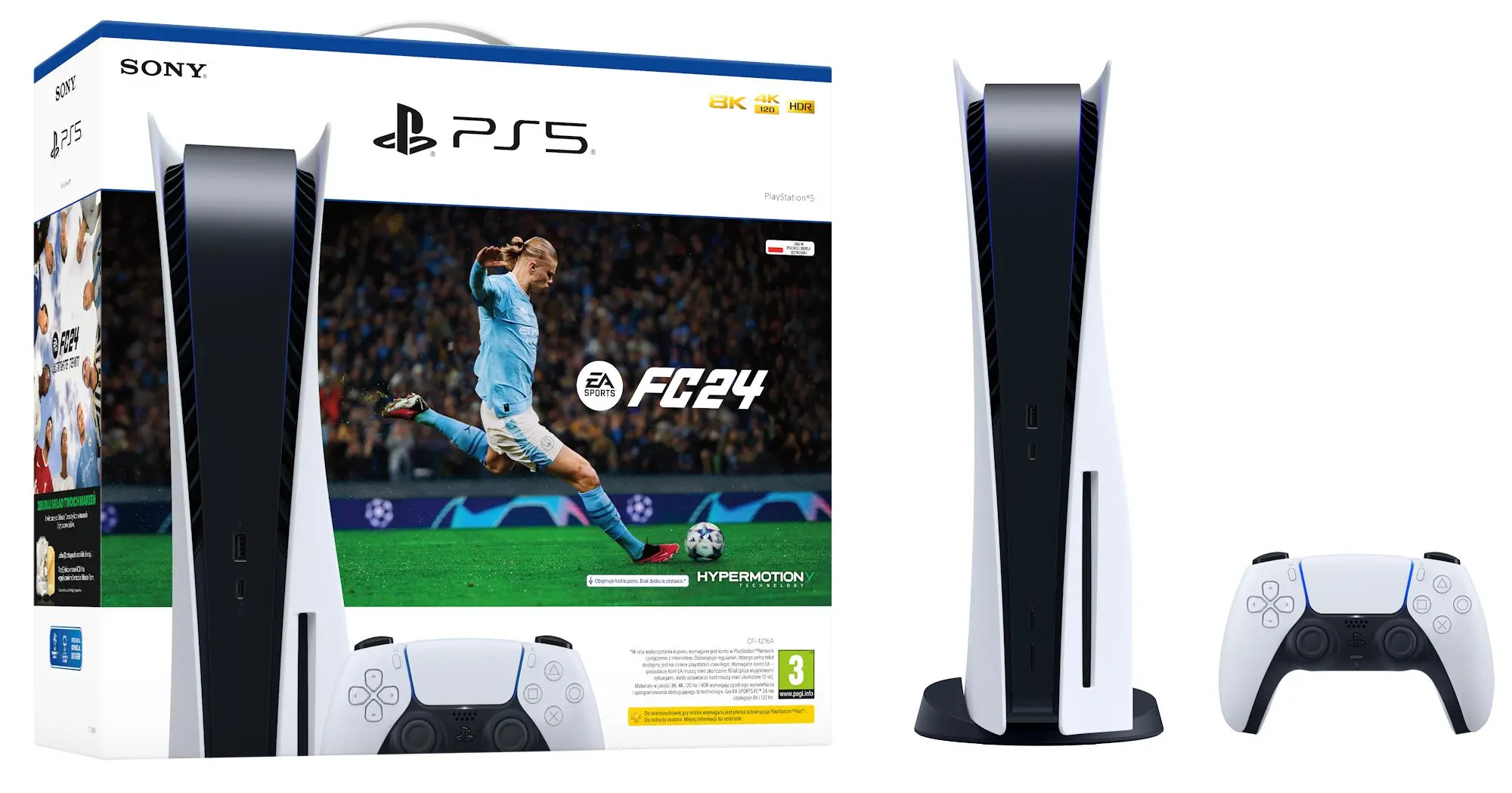 Konsola Sony PlayStation 5 (PS5) z napędem + EA SPORTS FC 24